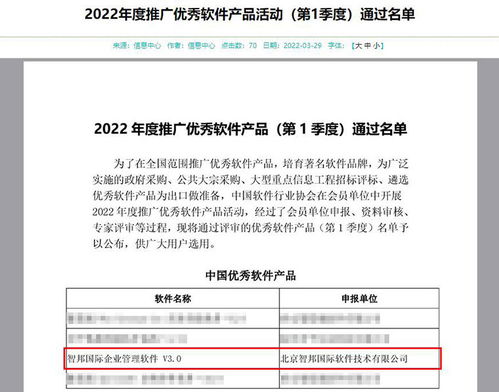 智邦國際企業管理軟件喜獲“中國優秀軟件產品”殊榮，引領行業新標桿